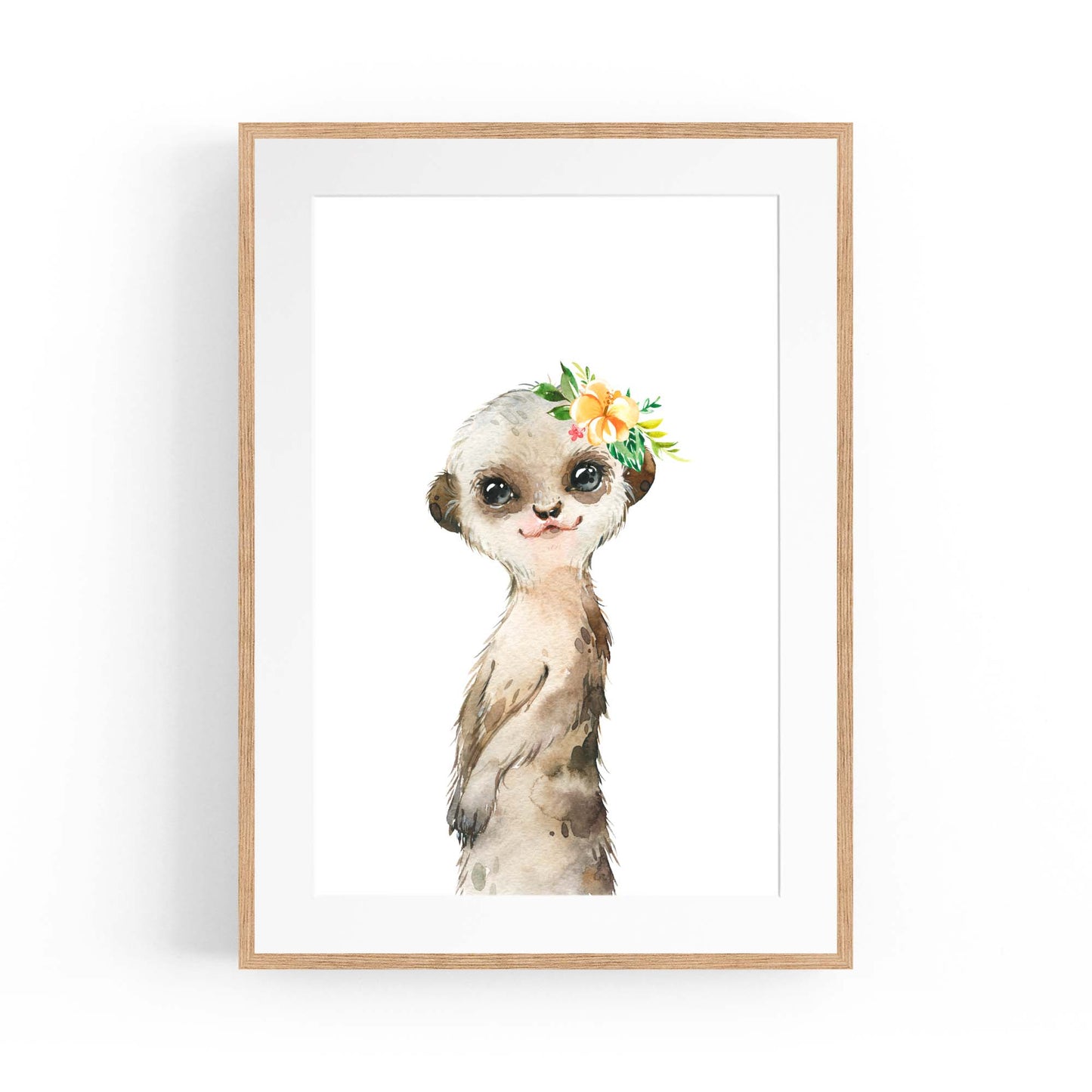 Cute Baby Meerkat Nursery Animal Gift Wall Art - The Affordable Art Company