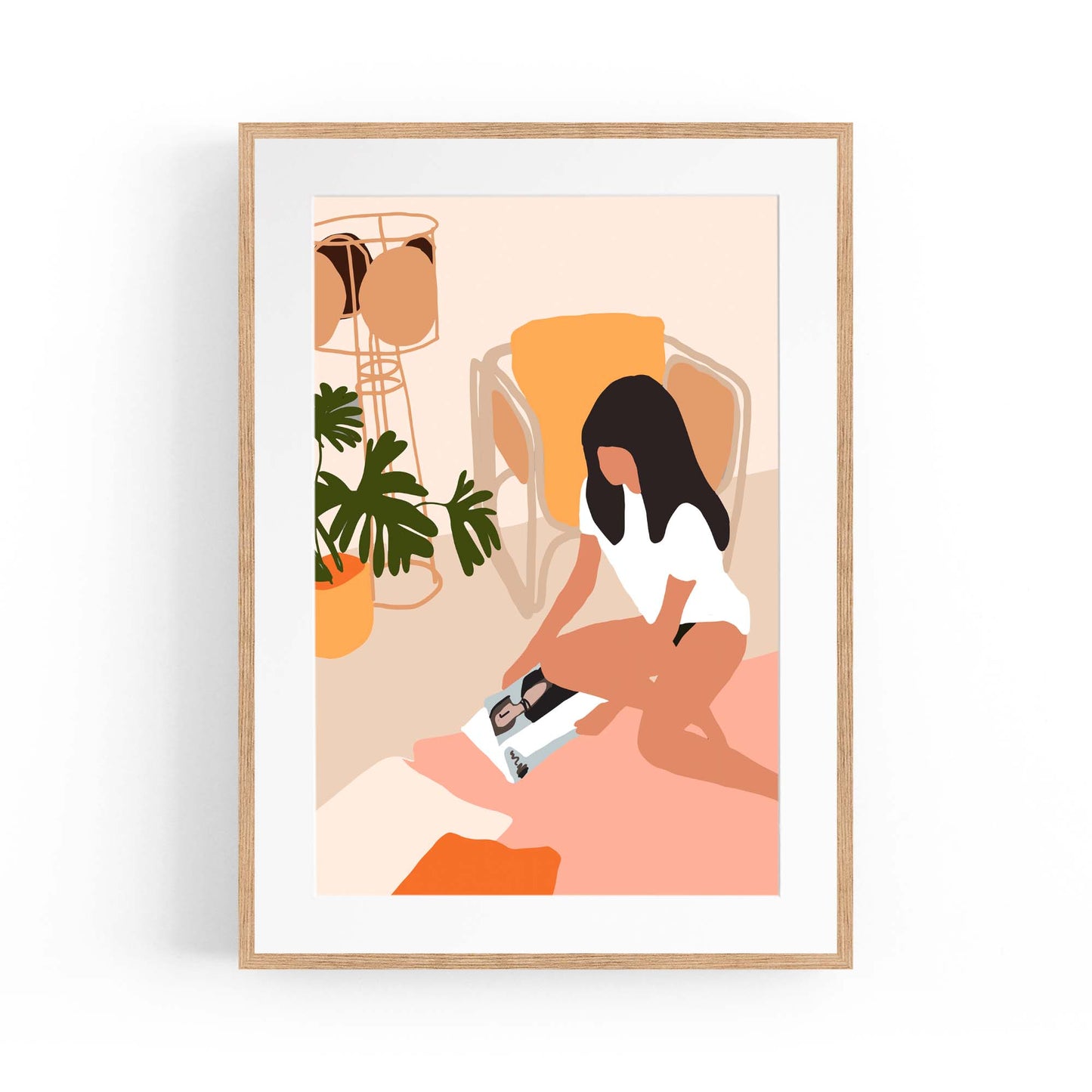 Fashion Minimal Retro Girls Bedroom Wall Art #1 - The Affordable Art Company