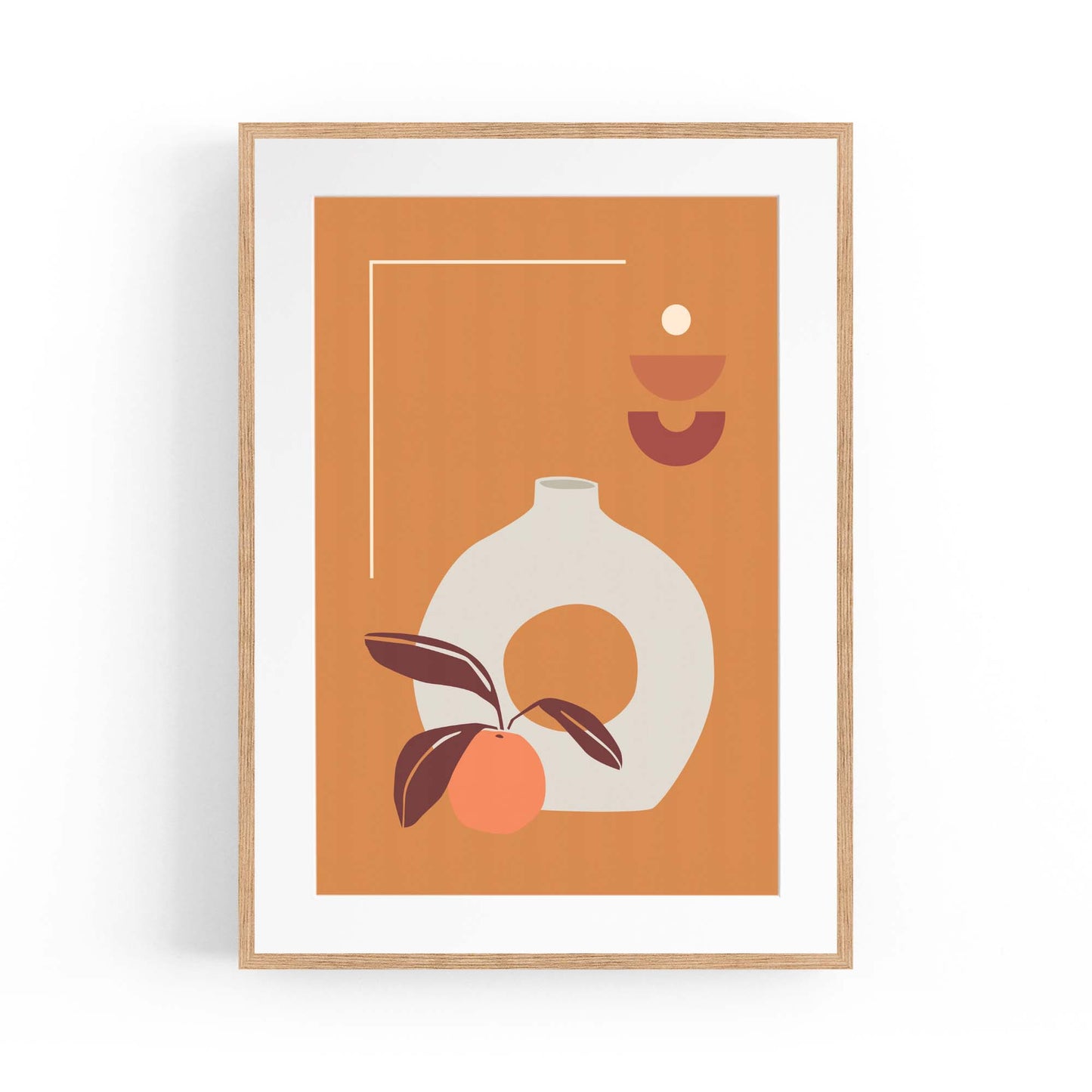Boho Potted Plants Minimal Abstract Retro Wall Art - The Affordable Art Company