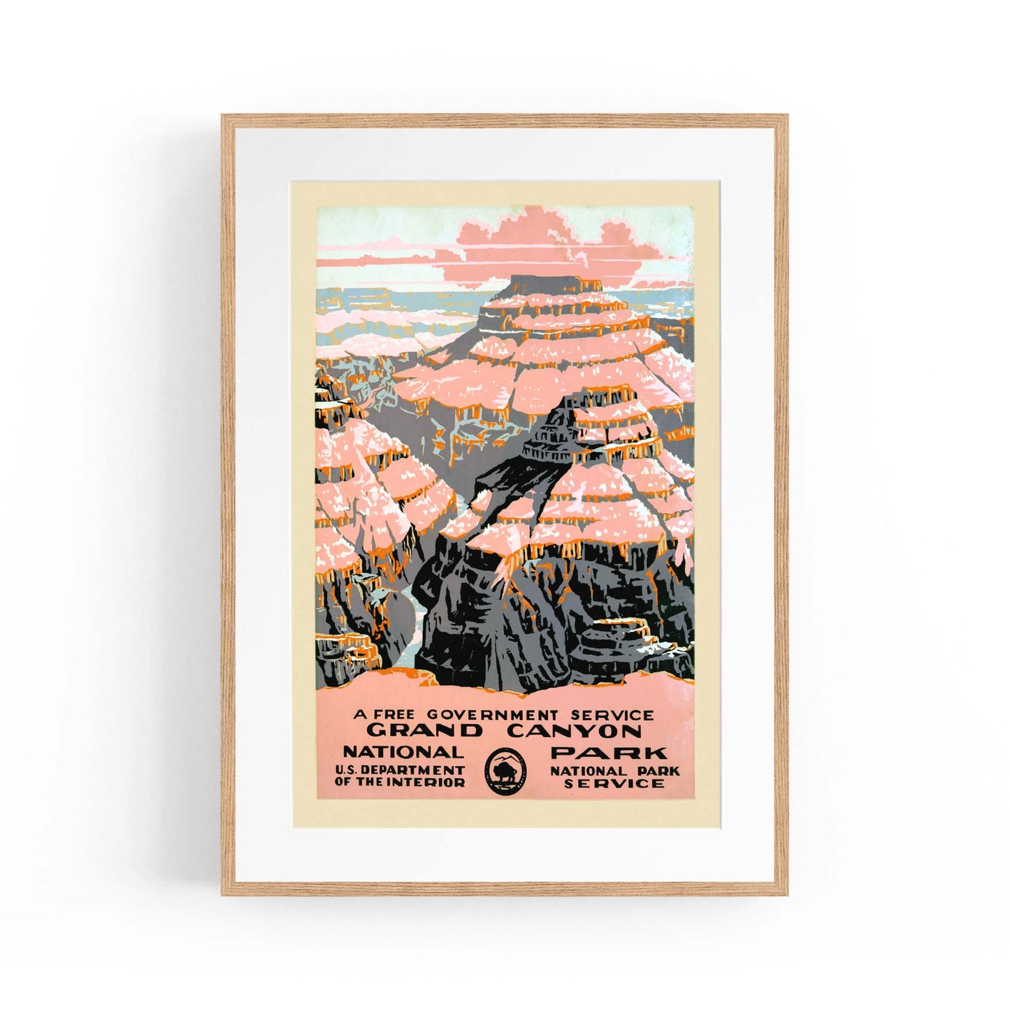 Grand Canyon, USA Vintage Travel Advert Wall Art - The Affordable Art Company