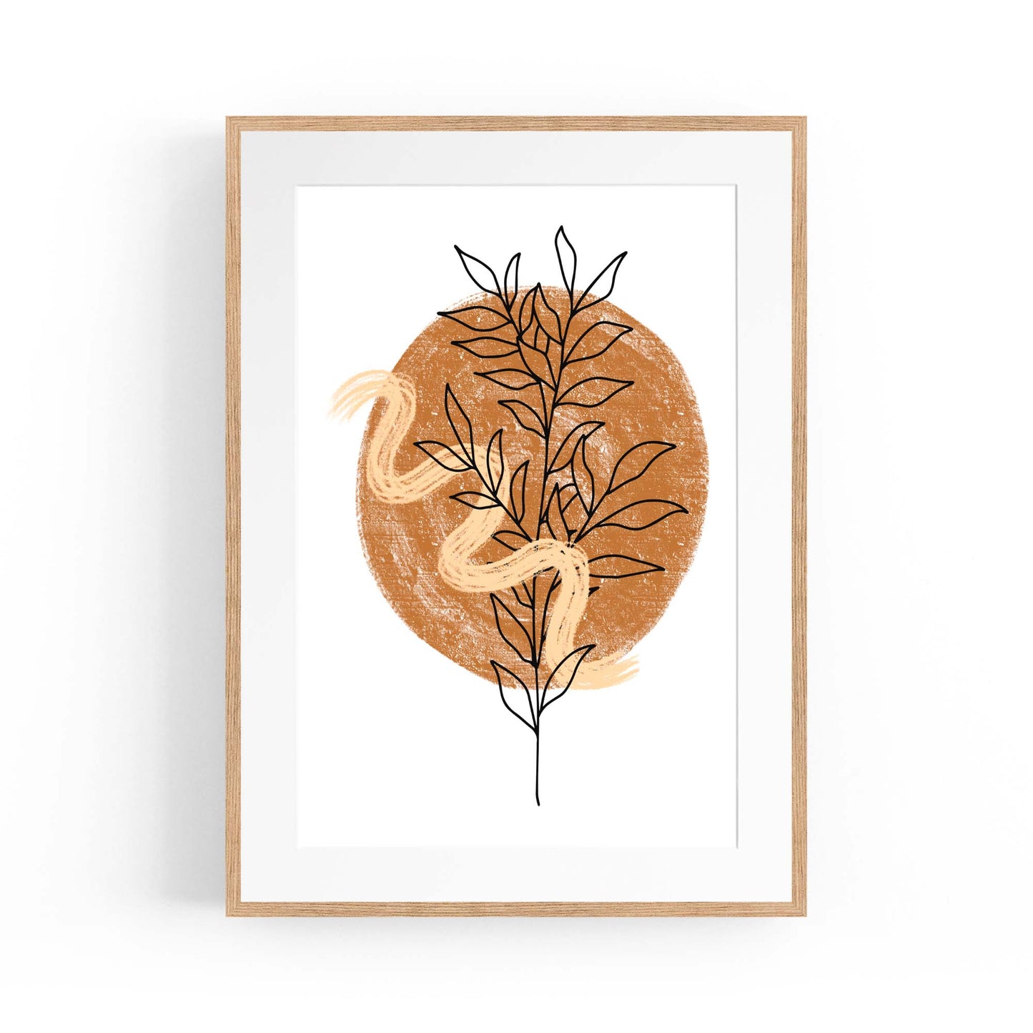 Plant Abstract Minimal Retro Drawing Wall Art #1 - The Affordable Art Company