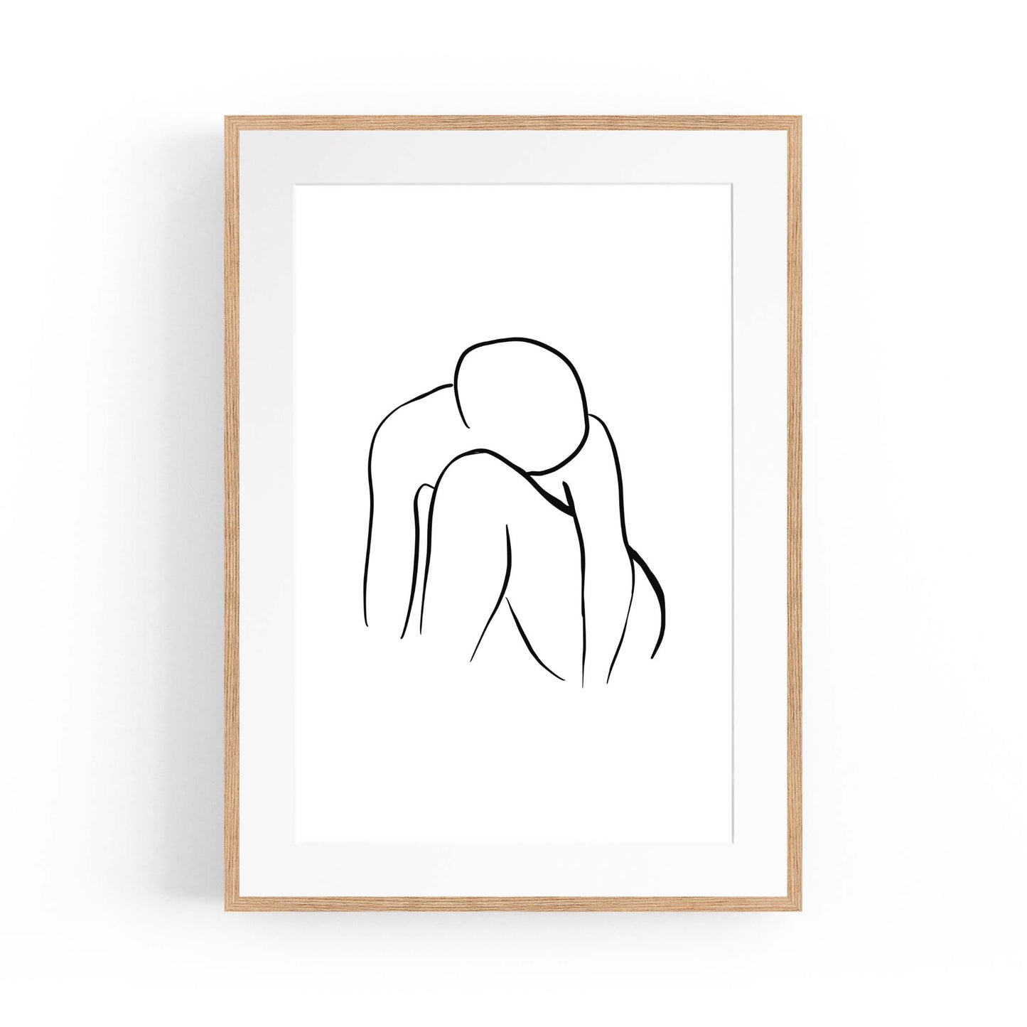 Resting Female Nude Line Drawing Wall Art - The Affordable Art Company