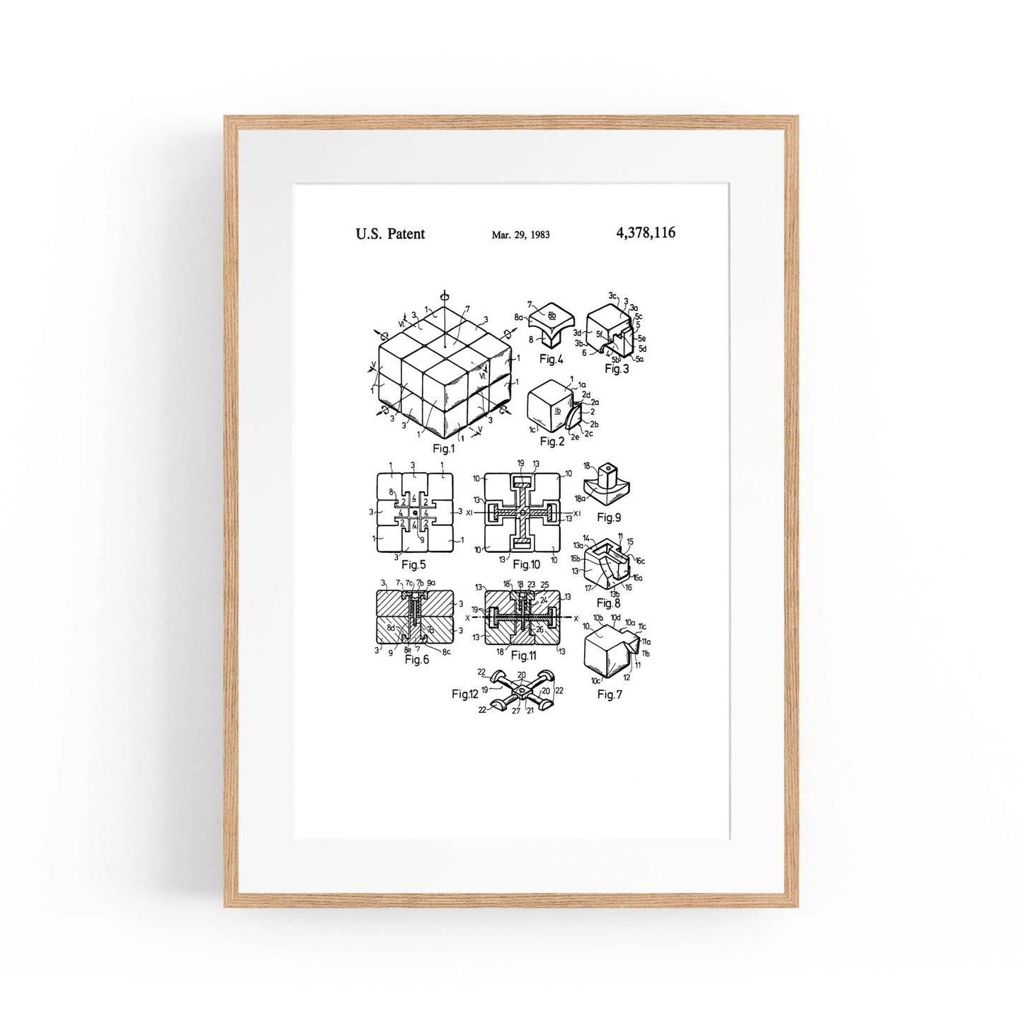 Vintage Rubik's Cube Patent 80s Toy Wall Art #2 - The Affordable Art Company