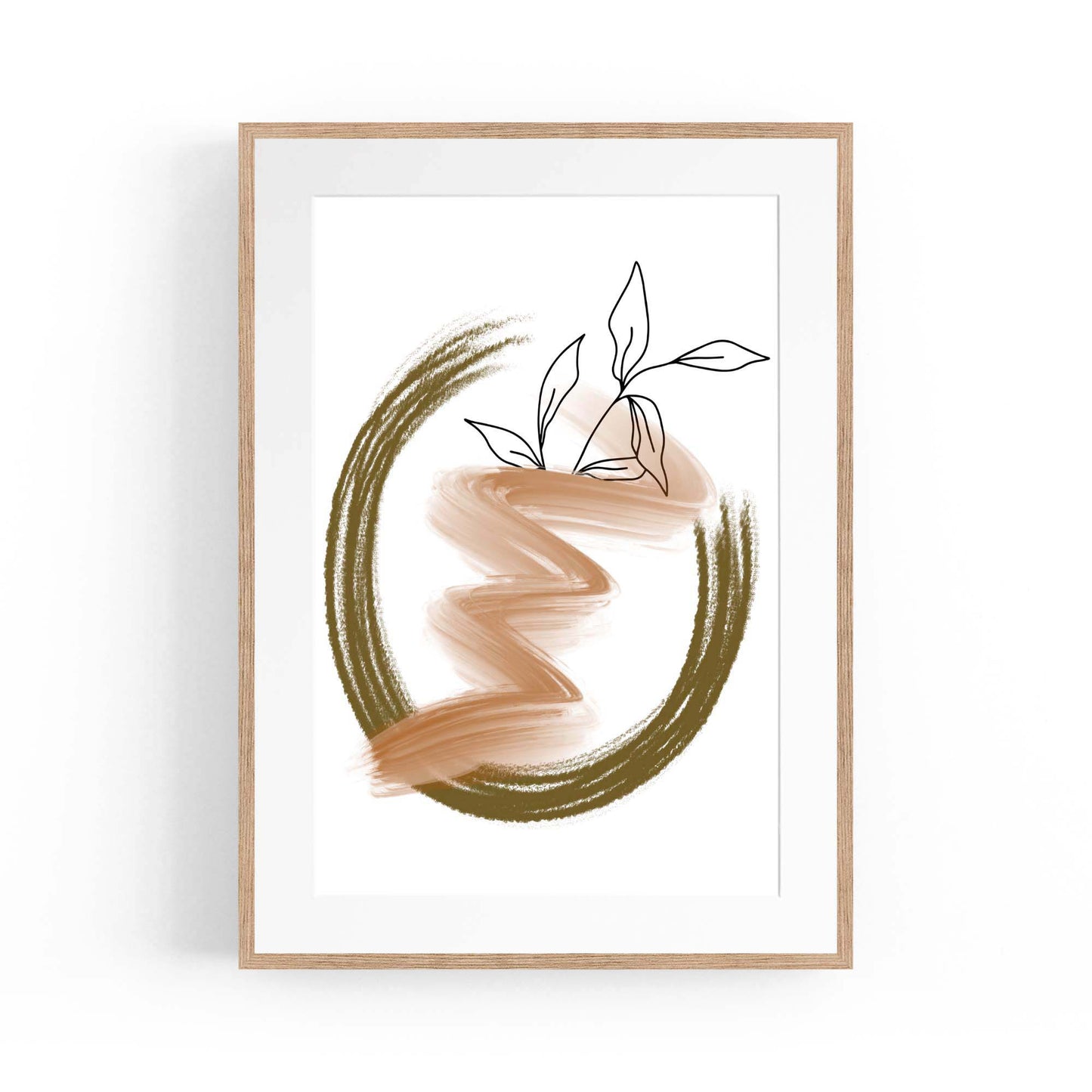Plant Abstract Minimal Retro Drawing Wall Art #3 - The Affordable Art Company