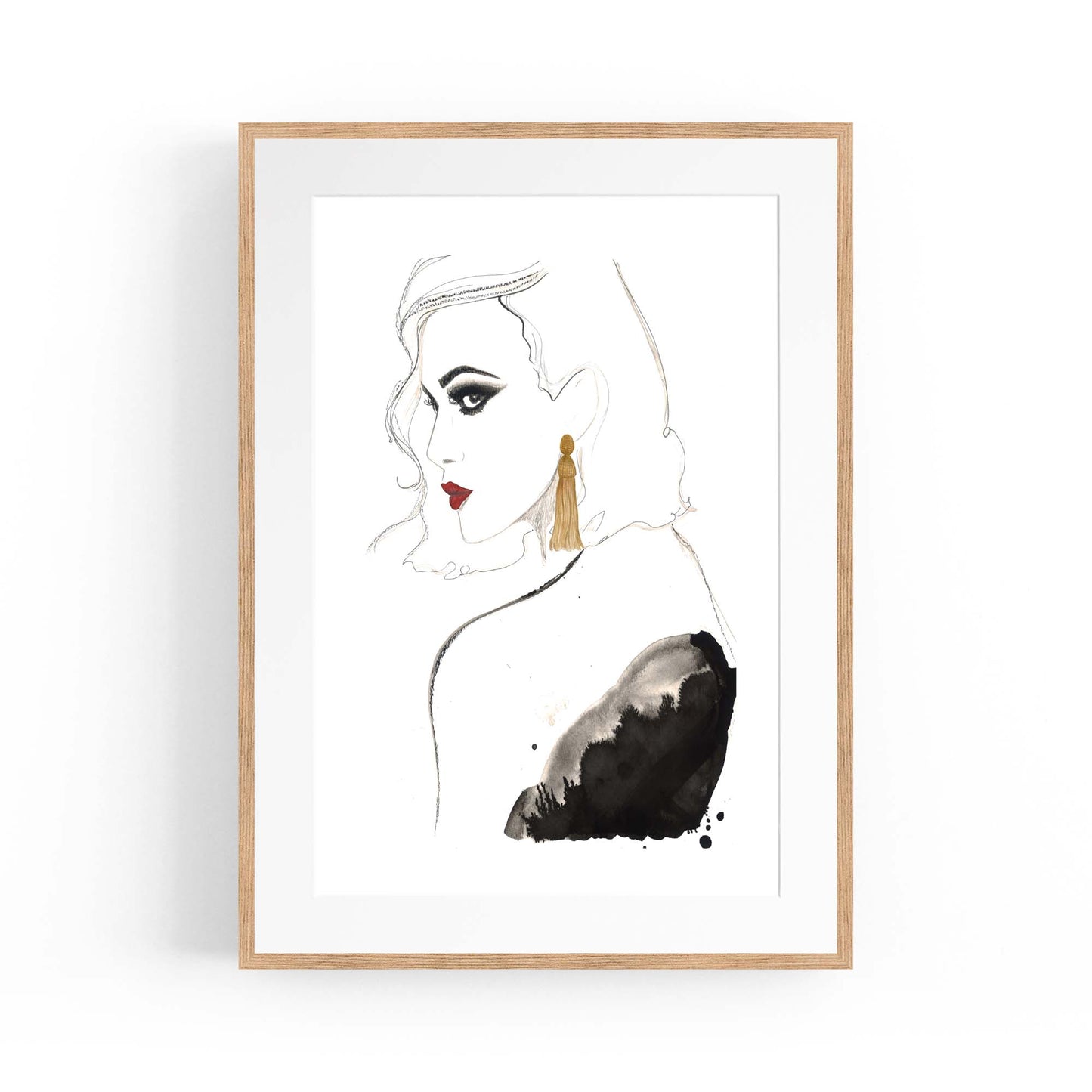 "Girl Alone" Minimal Fashion Model Wall Art - The Affordable Art Company