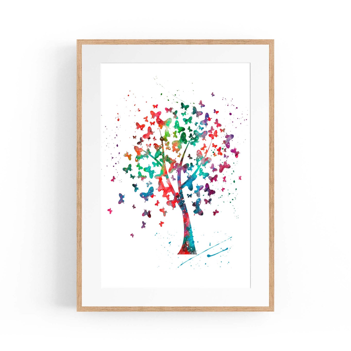 Butterfly Tree Cute Nursery Baby Toddler Wall Art - The Affordable Art Company