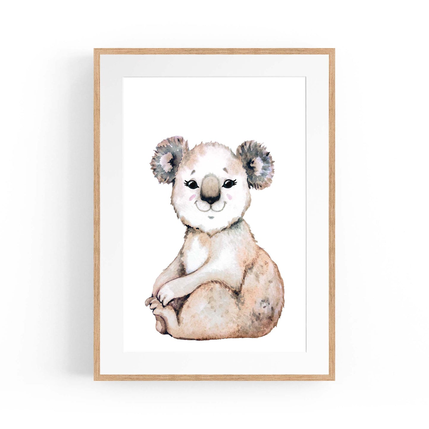 Cartoon Koala Cute Nursery Baby Animal Wall Art - The Affordable Art Company