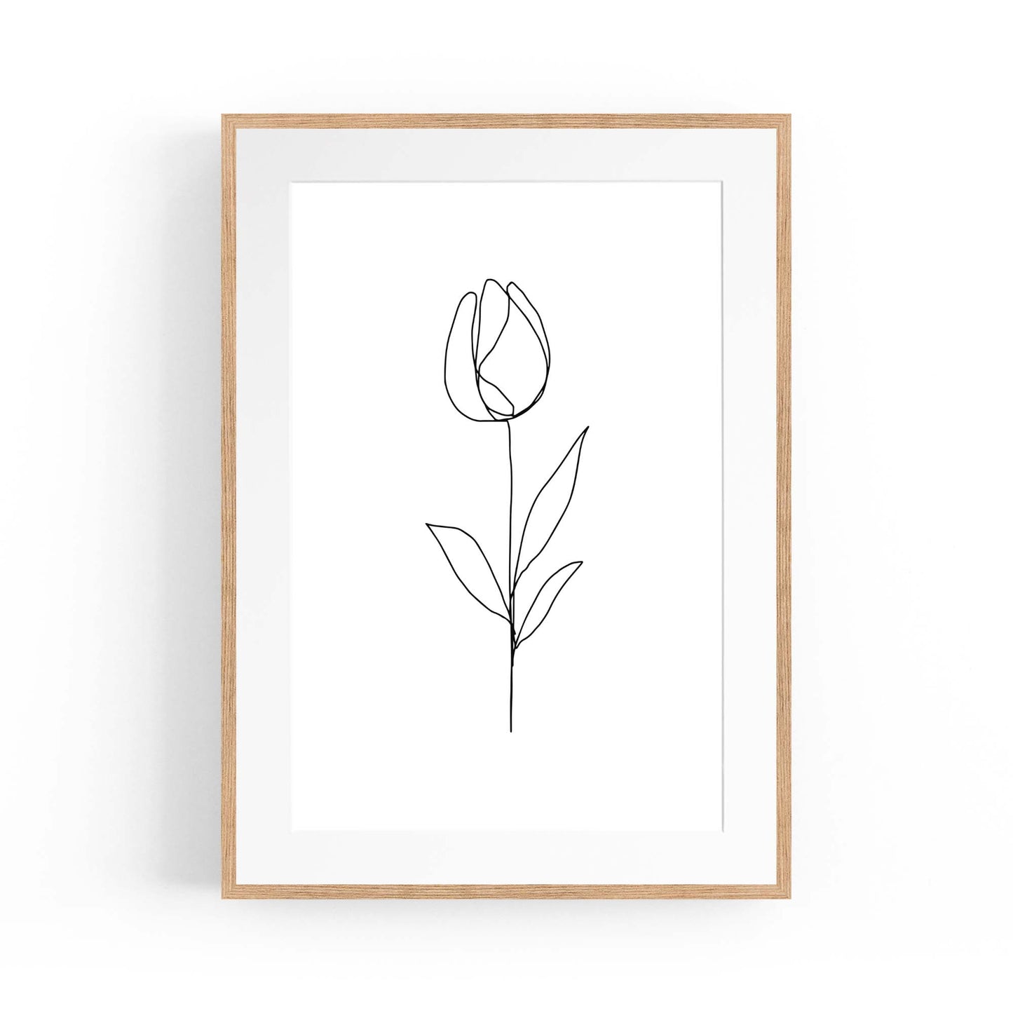 Minimal Tulip Flower Line Drawing Wall Art #5 - The Affordable Art Company