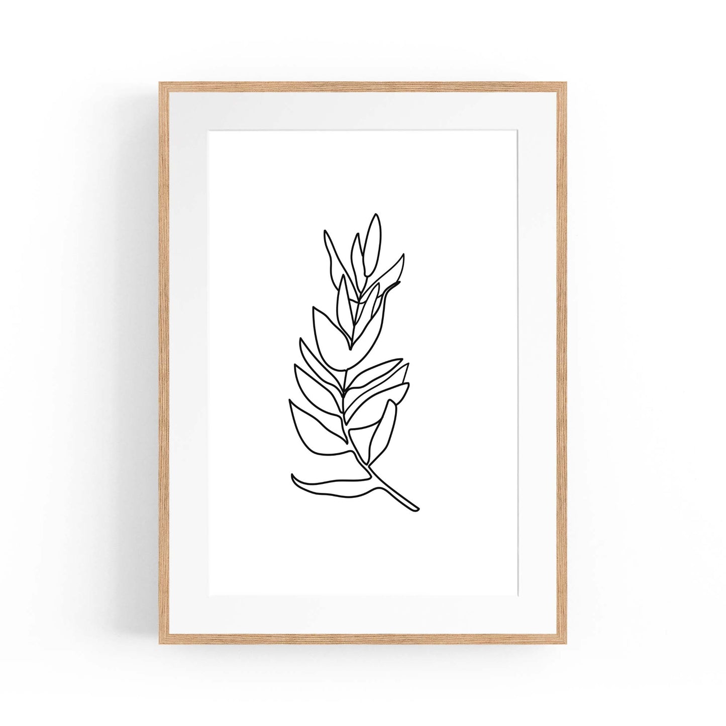 Minimal Branch Line Drawing Plant Nature Wall Art #1 - The Affordable Art Company