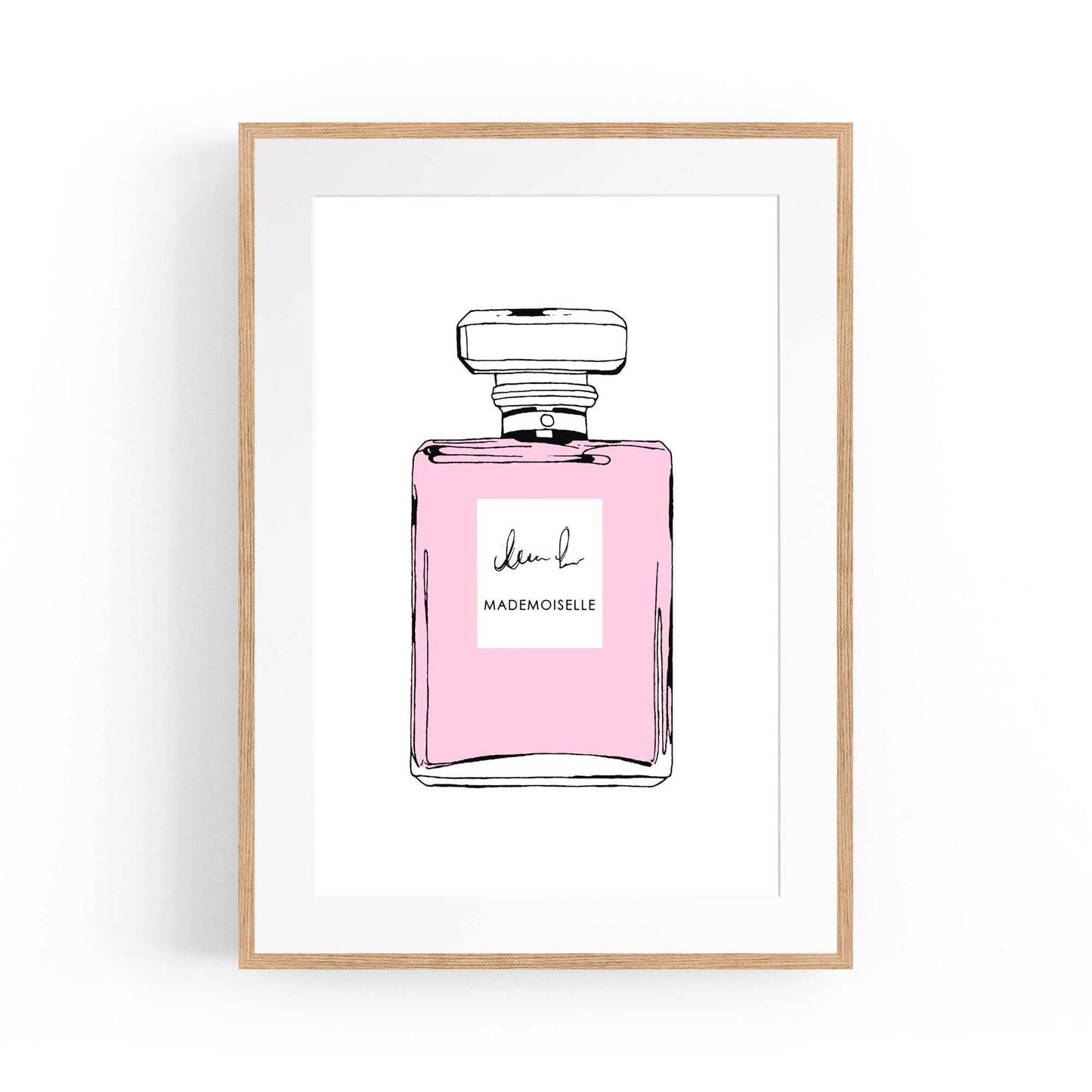 Pink Minimal Perfume Bottle Fashion Wall Art #2 - The Affordable Art Company