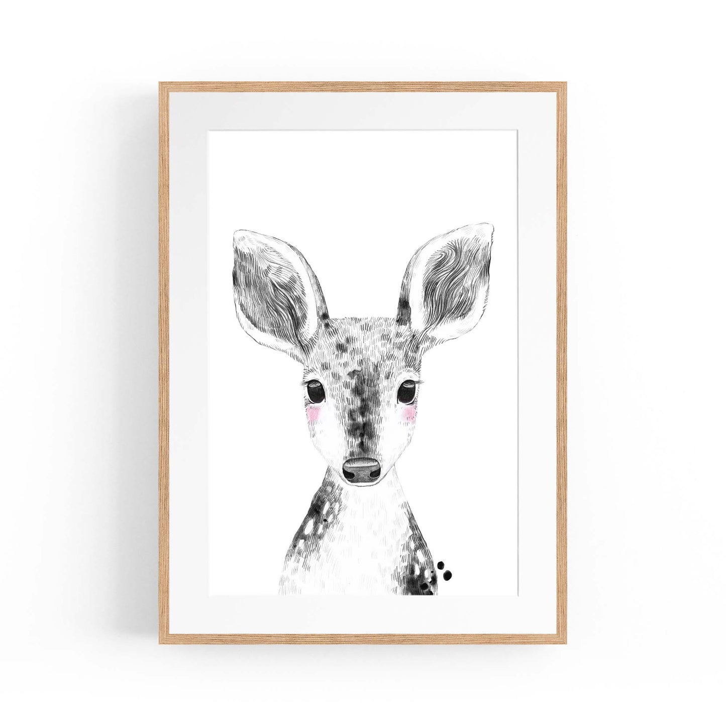 Cute Blushing Baby Deer Nursery Animal Wall Art - The Affordable Art Company