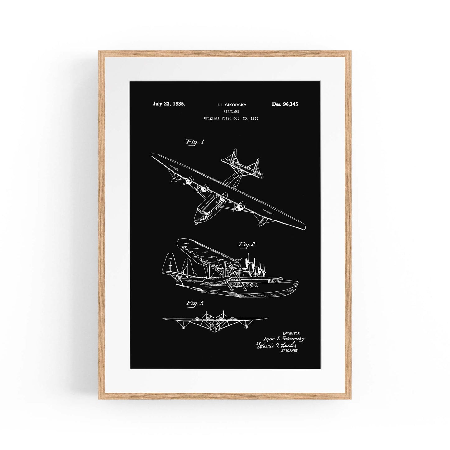 Airplane Patent Vintage Minimal Man Cave Wall Art #10 - The Affordable Art Company