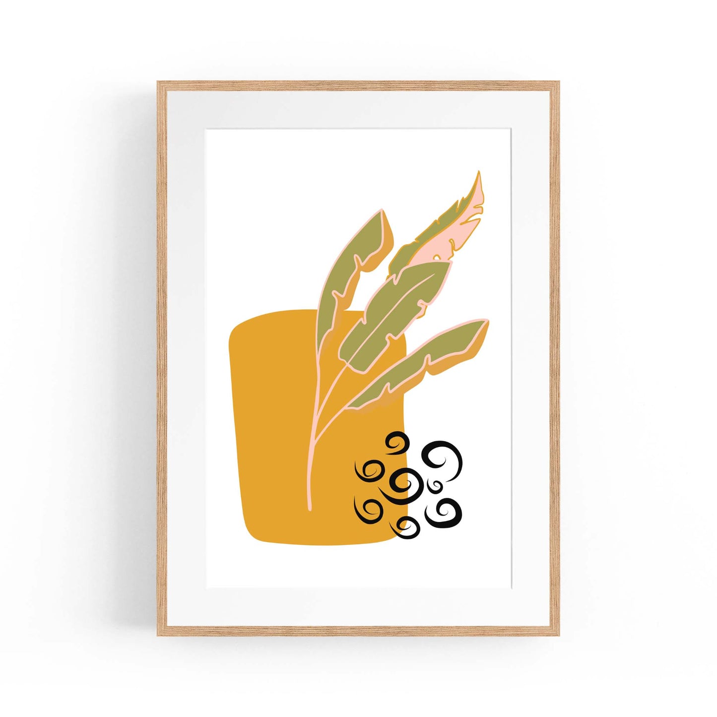 Abstract House Plant Minimal Living Room Wall Art #2 - The Affordable Art Company