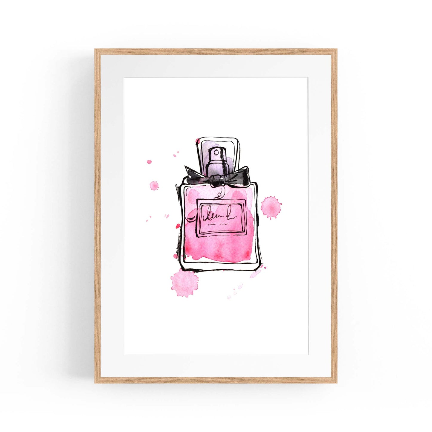 Pink Floral Perfume Bottle Fashion Flowers Wall Art #5 - The Affordable Art Company