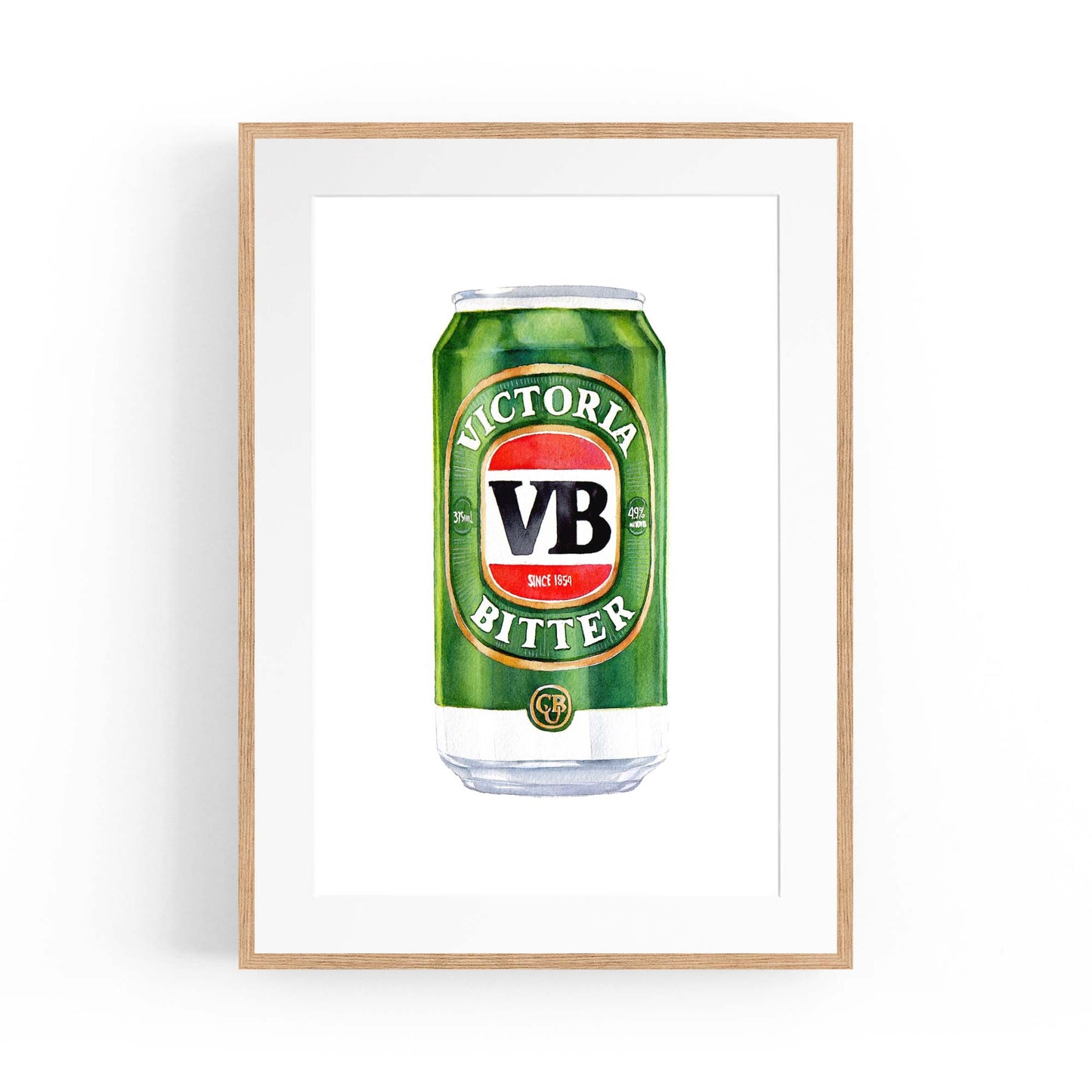 Victoria Bitter Tinnie Beer Painting Gift Wall Art - The Affordable Art Company