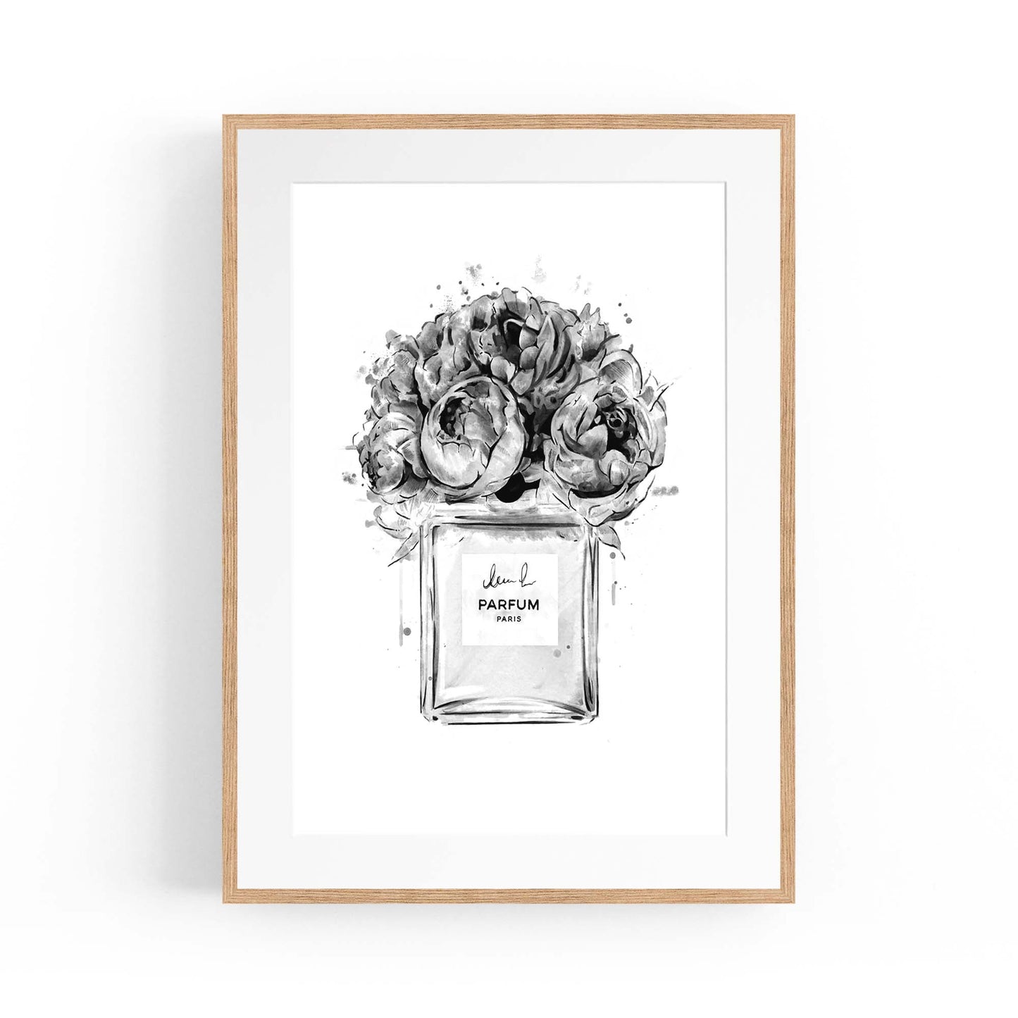 Black and White Perfume Bottle Fashion Wall Art - The Affordable Art Company