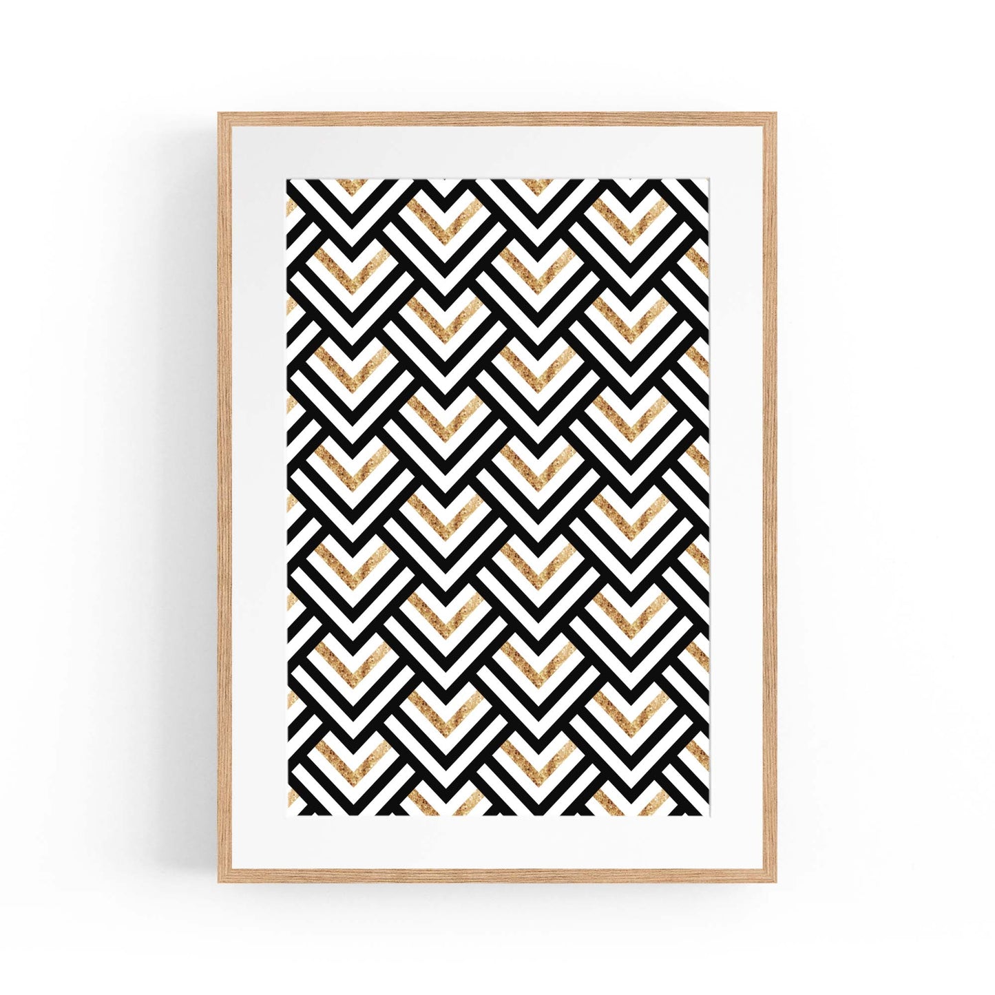 Geometric Pattern Abstract Black & White Wall Art #4 - The Affordable Art Company