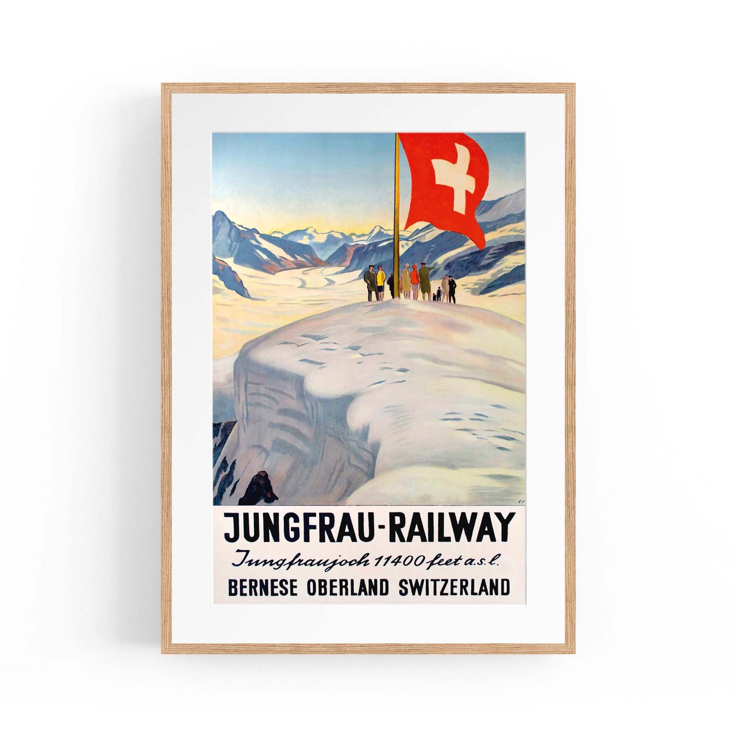 Jungfrau Railway Switzerland Vintage Travel Advert Wall Art - The Affordable Art Company