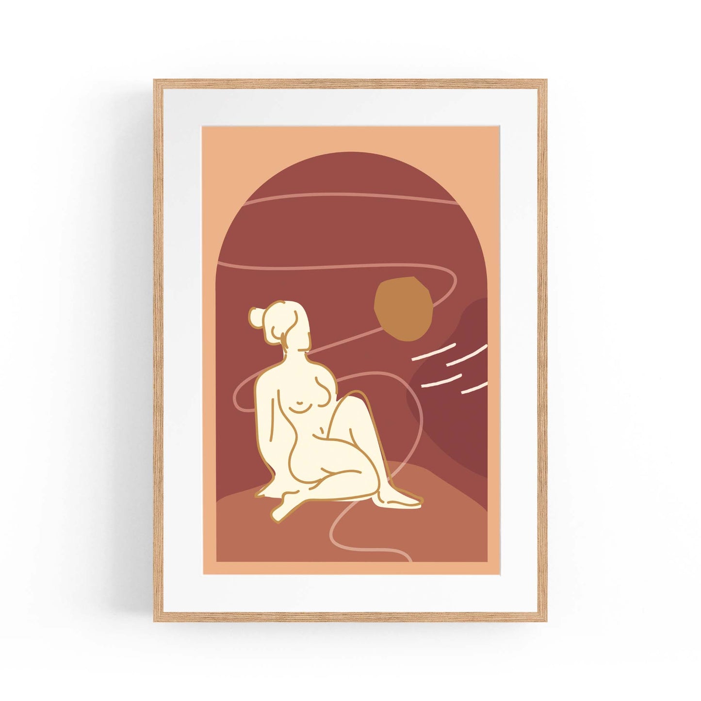 Abstract Greek Goddess Retro Minimal Wall Art #1 - The Affordable Art Company