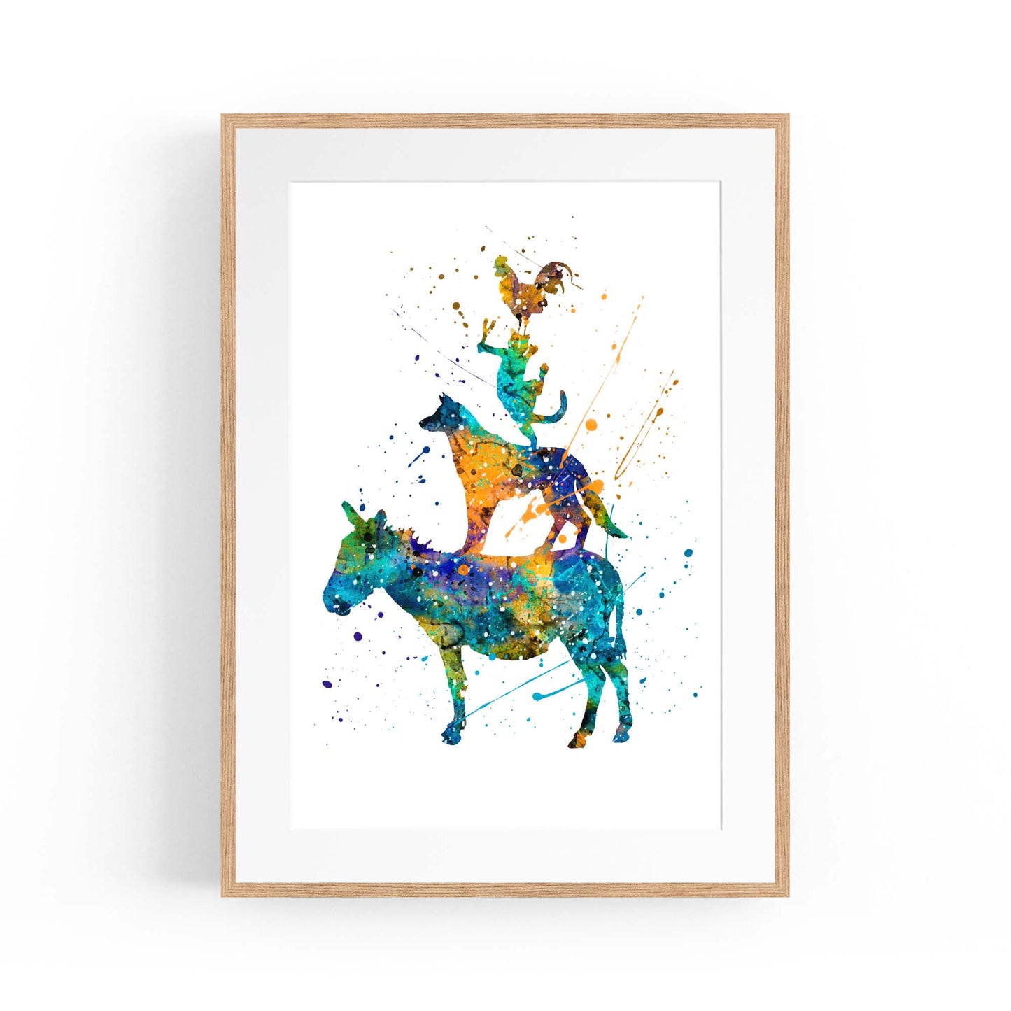 Musicians of Bremen Nursery Story Wall Art - The Affordable Art Company