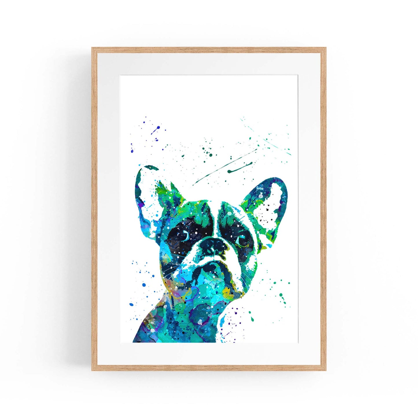 Watercolour French Bulldog Cute Dog Wall Art - The Affordable Art Company