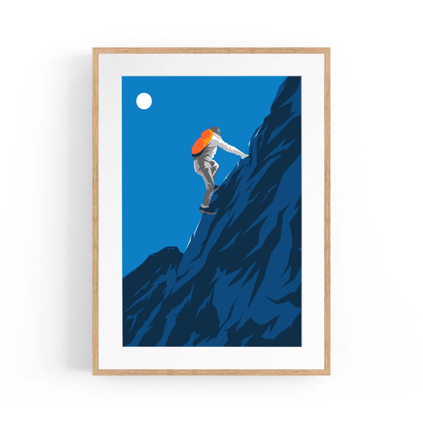 Retro Mountain Climbing Winter Sports Wall Art #1 - The Affordable Art Company
