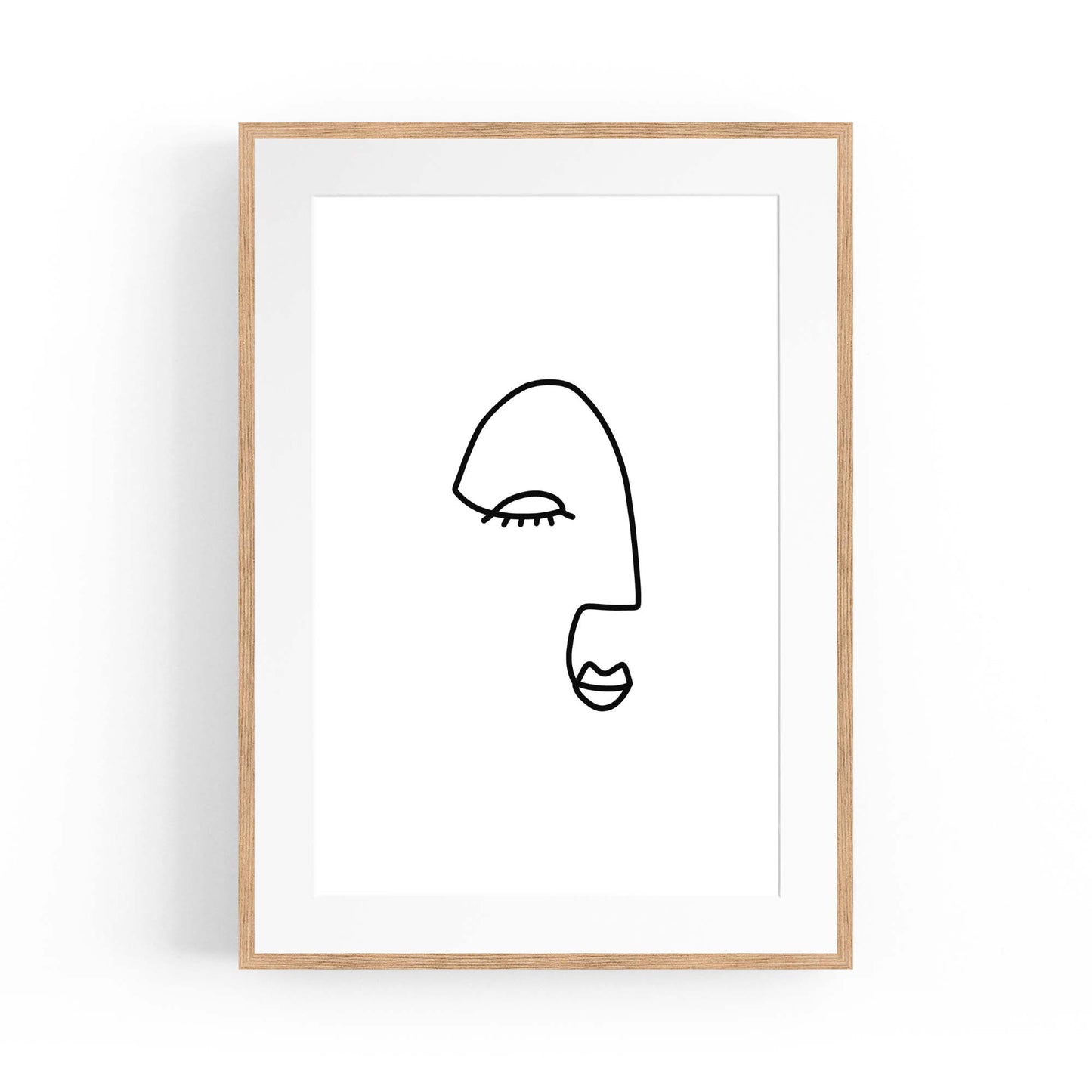 Minimal Abstract Line Face Modern Wall Art #8 - The Affordable Art Company