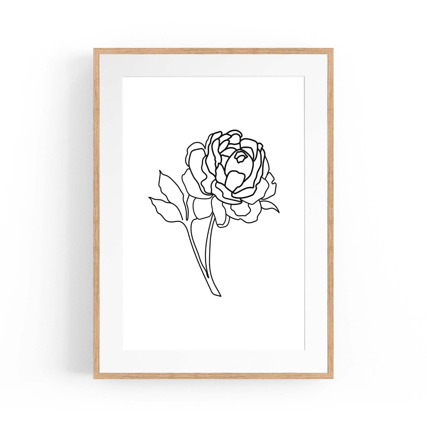 Rose Flower Line Drawing Minimal Kitchen Wall Art #4 - The Affordable Art Company