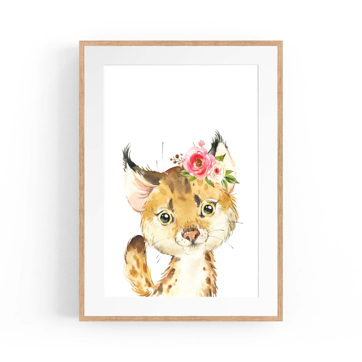 Cute Baby Bobcat Nursery Animal Gift Wall Art - The Affordable Art Company
