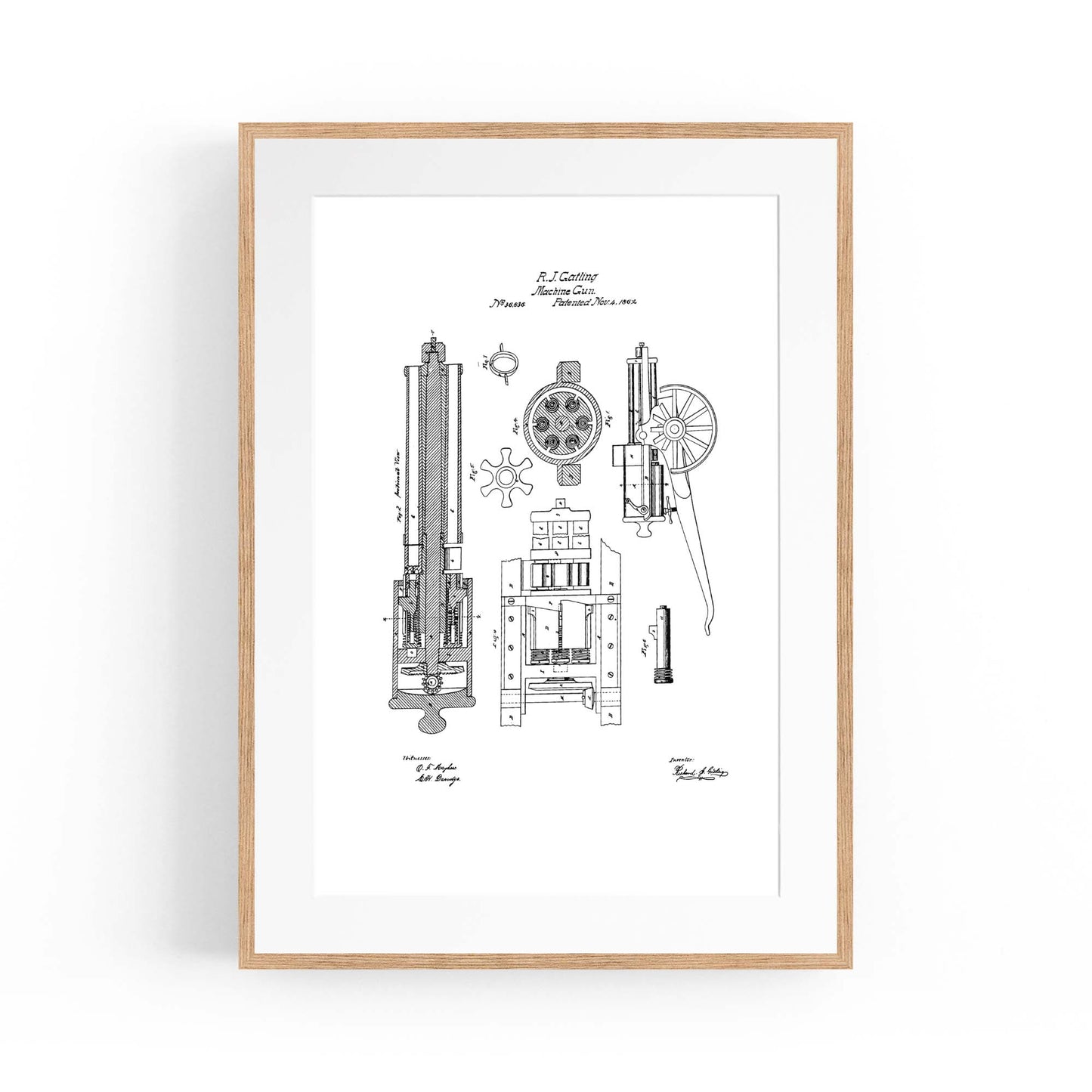 Vintage Machine Gun Patent Wall Art #2 - The Affordable Art Company