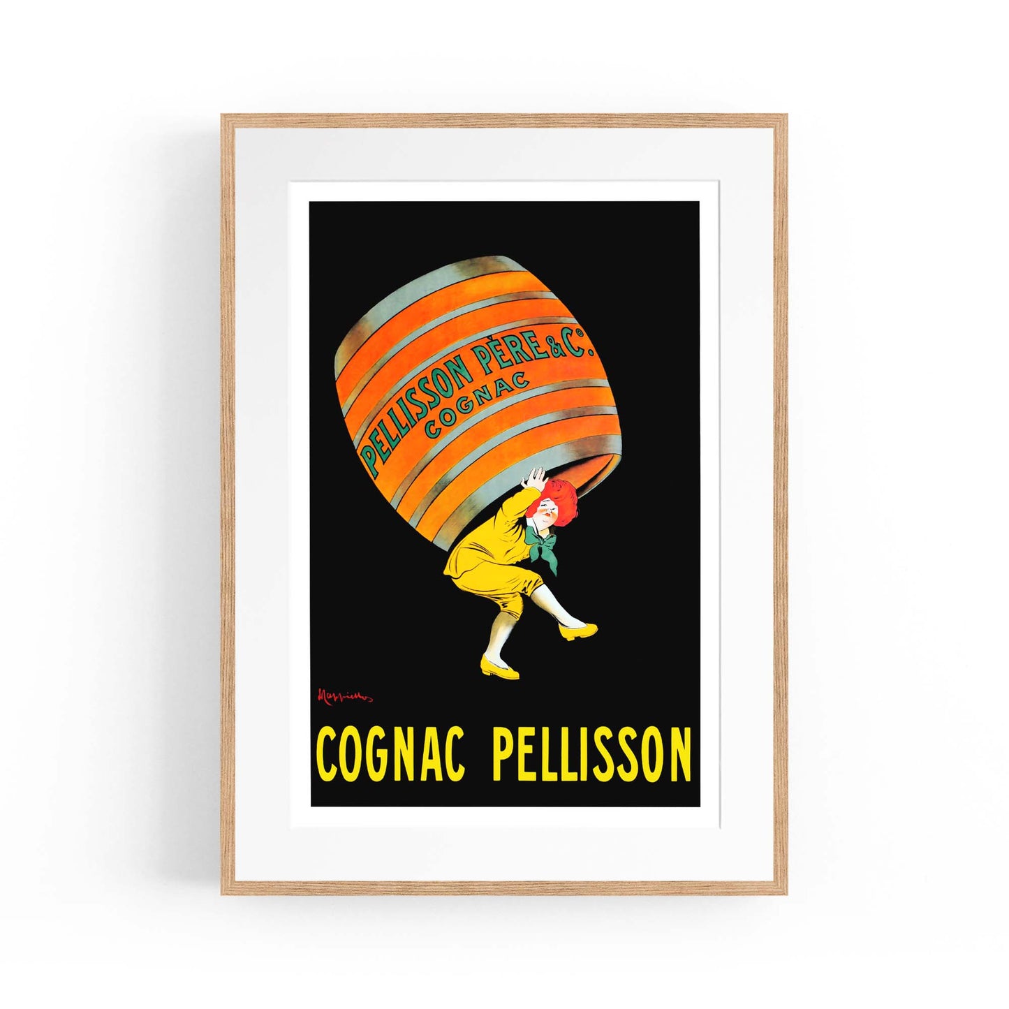 Cognac Pellisson Vintage Drink Advert Wall Art - The Affordable Art Company