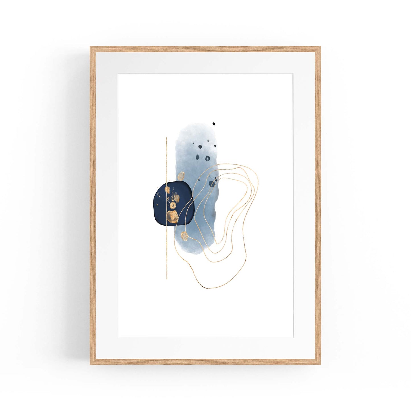 Blue Abstract Painting Minimal Modern Wall Art #3 - The Affordable Art Company