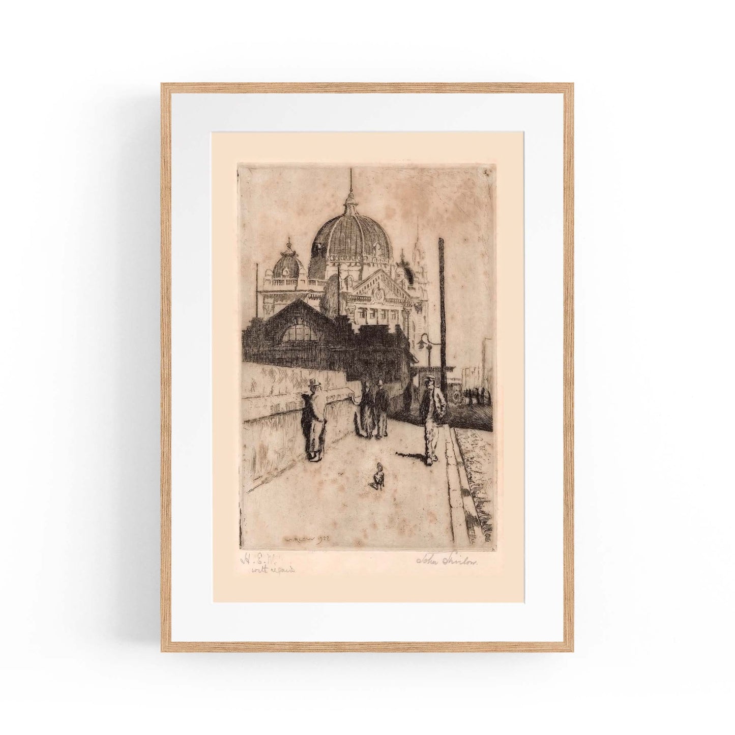 Flinders St Station Melbourne Vintage Drawing Art #2 - The Affordable Art Company