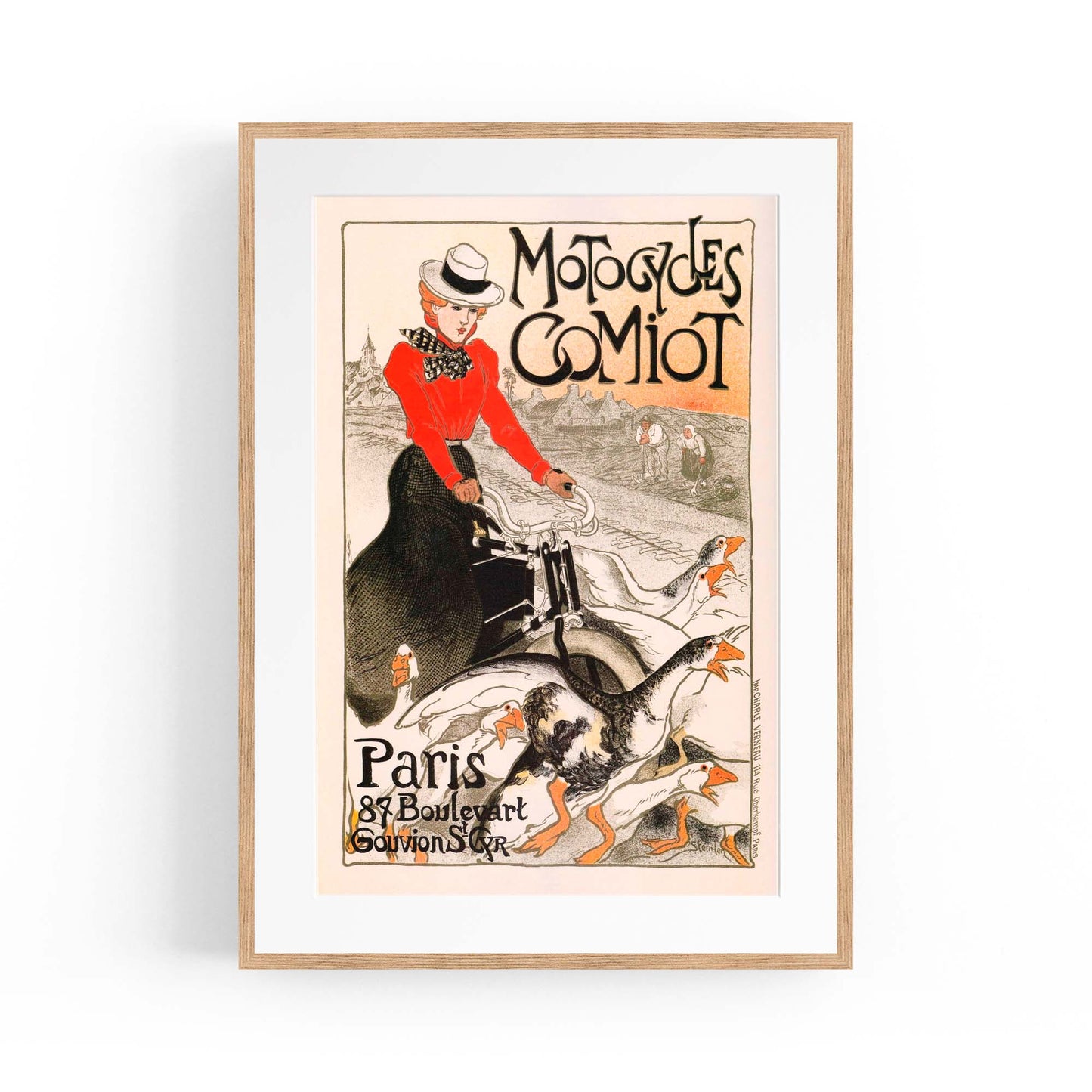 Motorcycles Comiot French Vintage Advert Wall Art - The Affordable Art Company
