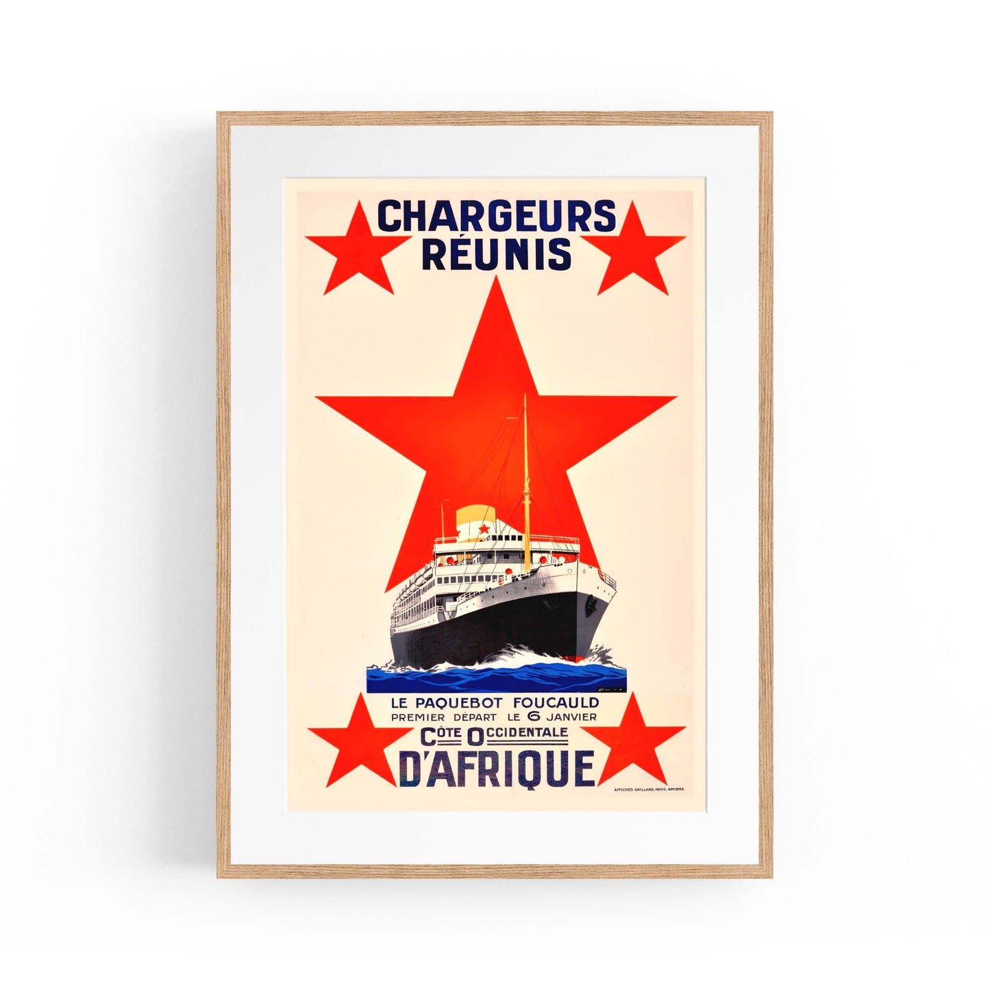 French Chargeurs Shipping Vintage Advert Wall Art - The Affordable Art Company
