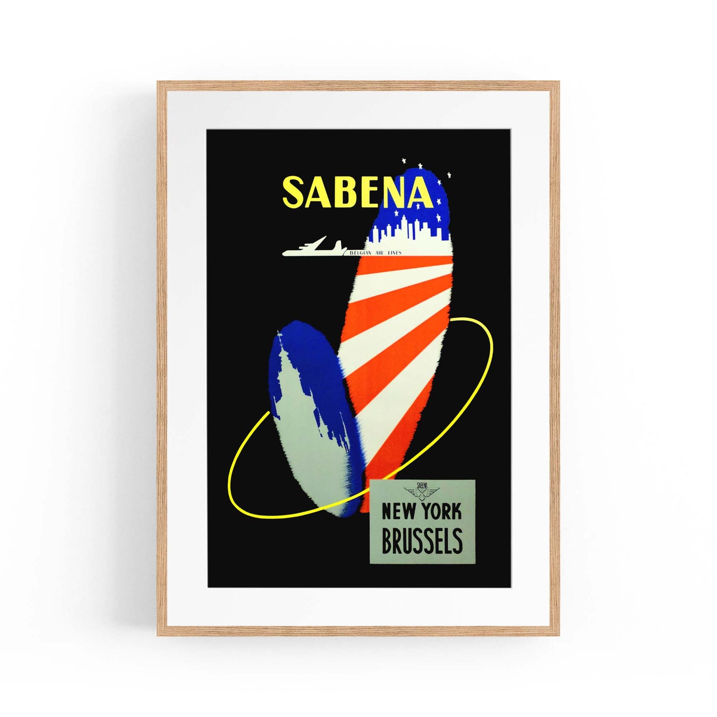 New York by Sabena Airlines Vintage Travel Advert Wall Art - The Affordable Art Company