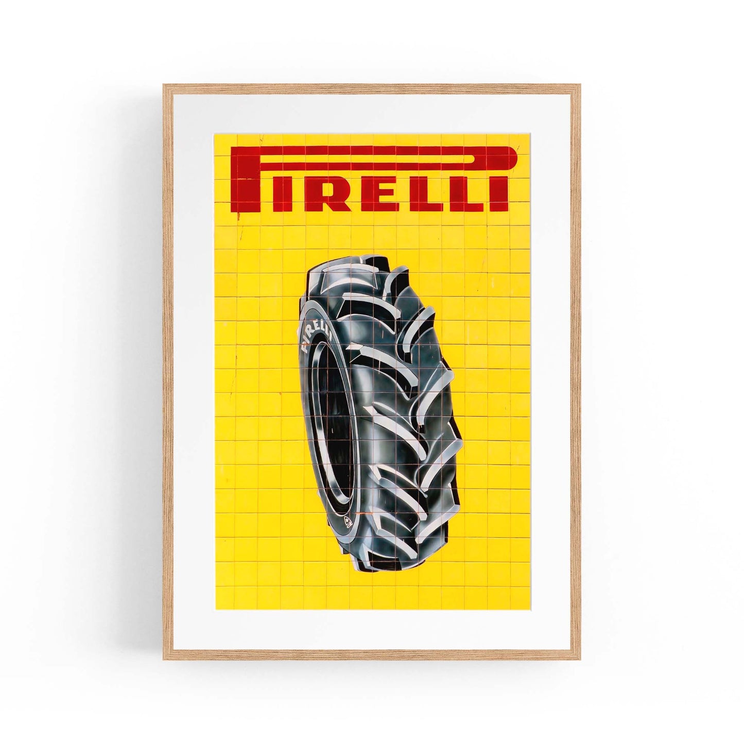 Pirelli Vintage Advert Garage Man Cave Wall Art - The Affordable Art Company