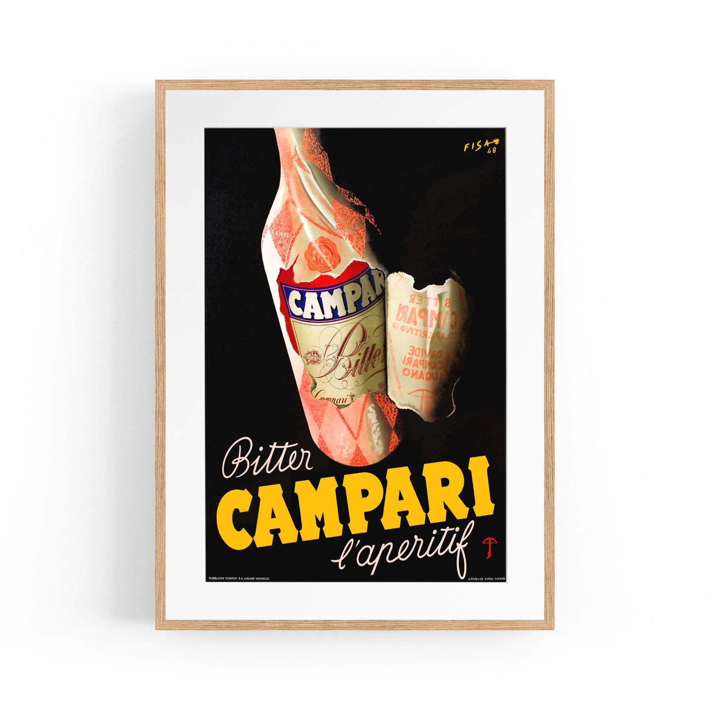 Vintage Campari Advert Italian Restaurant Wall Art #2 - The Affordable Art Company