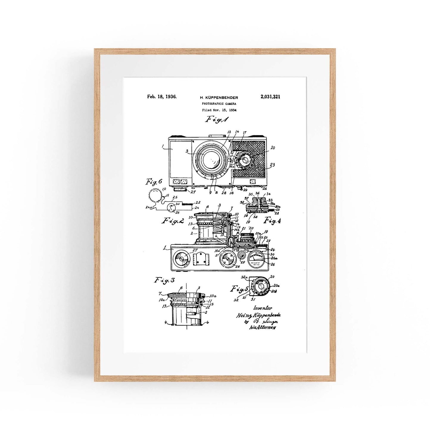 Vintage Camera Patent Photographer Wall Art #2 - The Affordable Art Company