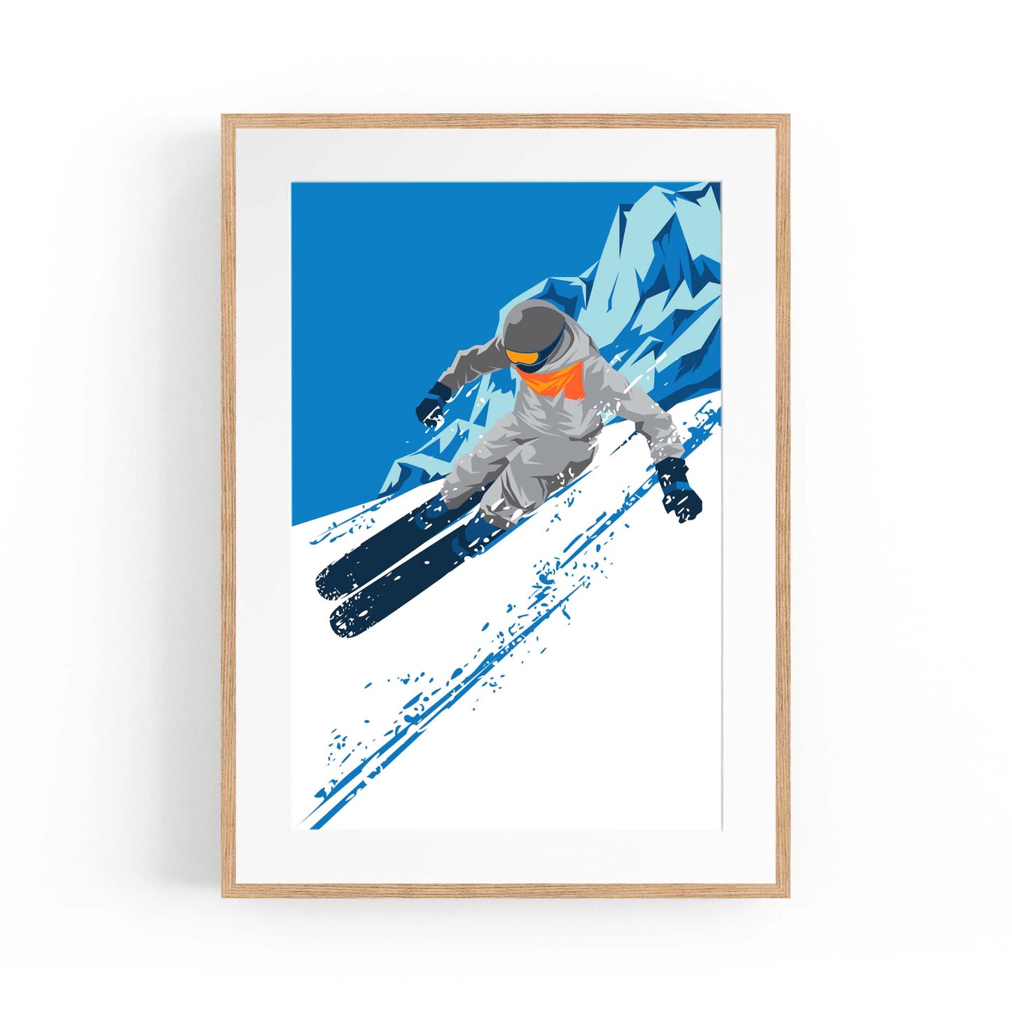 Retro Ski Winter Vintage Snow Cabin Wall Art #1 - The Affordable Art Company
