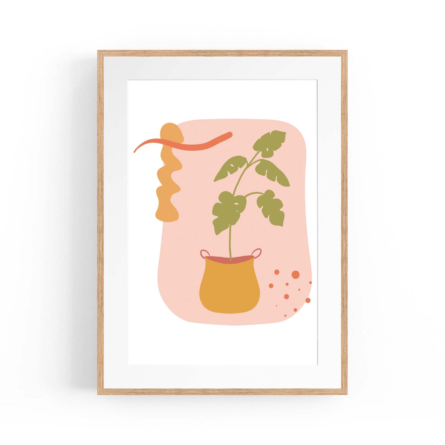 Abstract House Plant Minimal Living Room Wall Art #1 - The Affordable Art Company