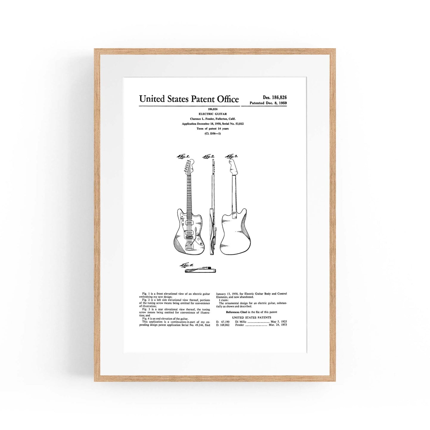 Vintage Guitar Patent Music Wall Art #4 - The Affordable Art Company