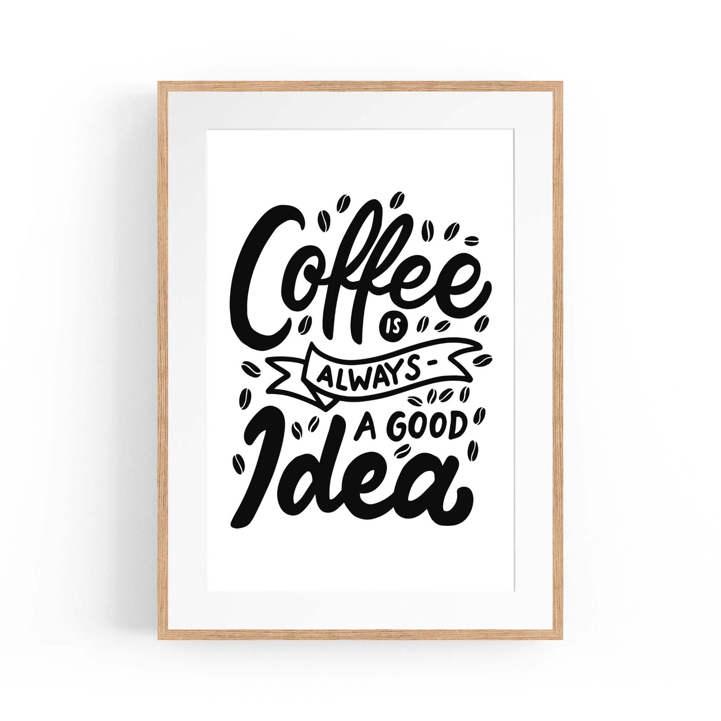 Coffee Quote Minimal Kitchen Cafe Style Wall Art #5 - The Affordable Art Company