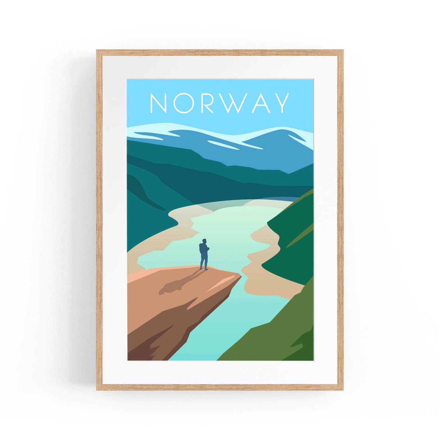 Retro Norway World Travel Vintage Wall Art - The Affordable Art Company
