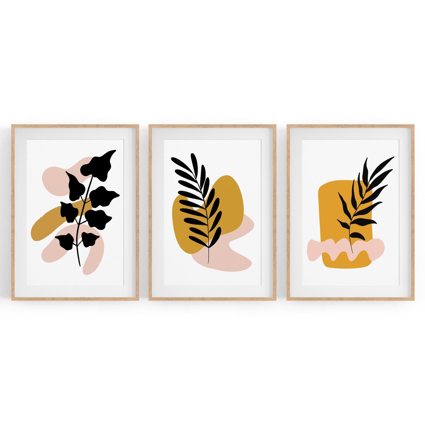 Set of Abstract Minimal Floral Drawings Wall Art - The Affordable Art Company