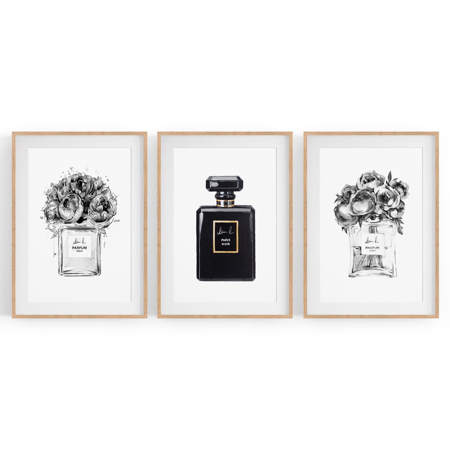 Set of Perfume Bottle Fashion Bedroom Wall Art #1 - The Affordable Art Company