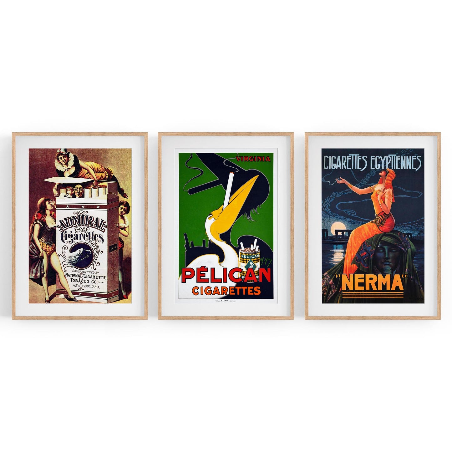 Set of Vintage Cigarette Adverts Wall Art - The Affordable Art Company