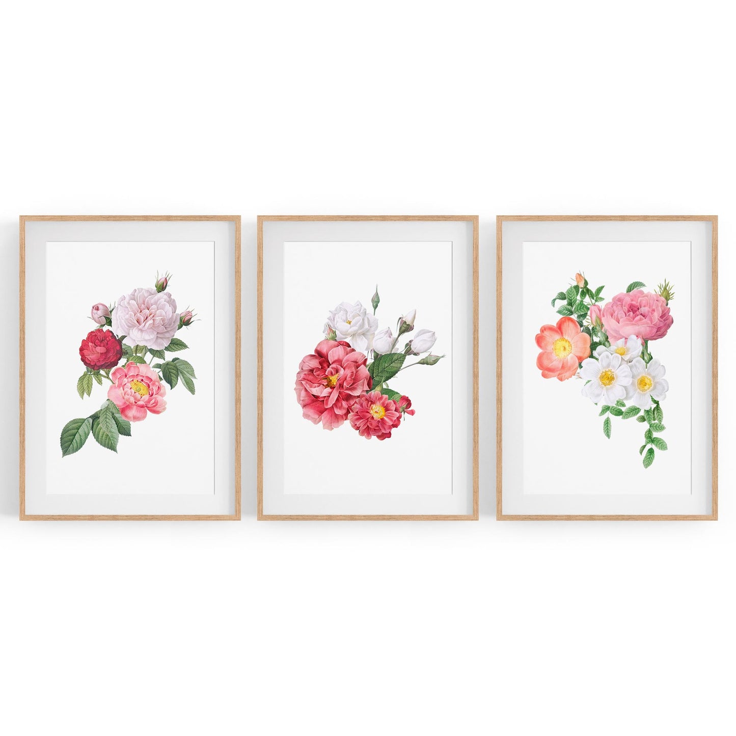 Set of Floral Botanical Flower Kitchen Wall Art - The Affordable Art Company