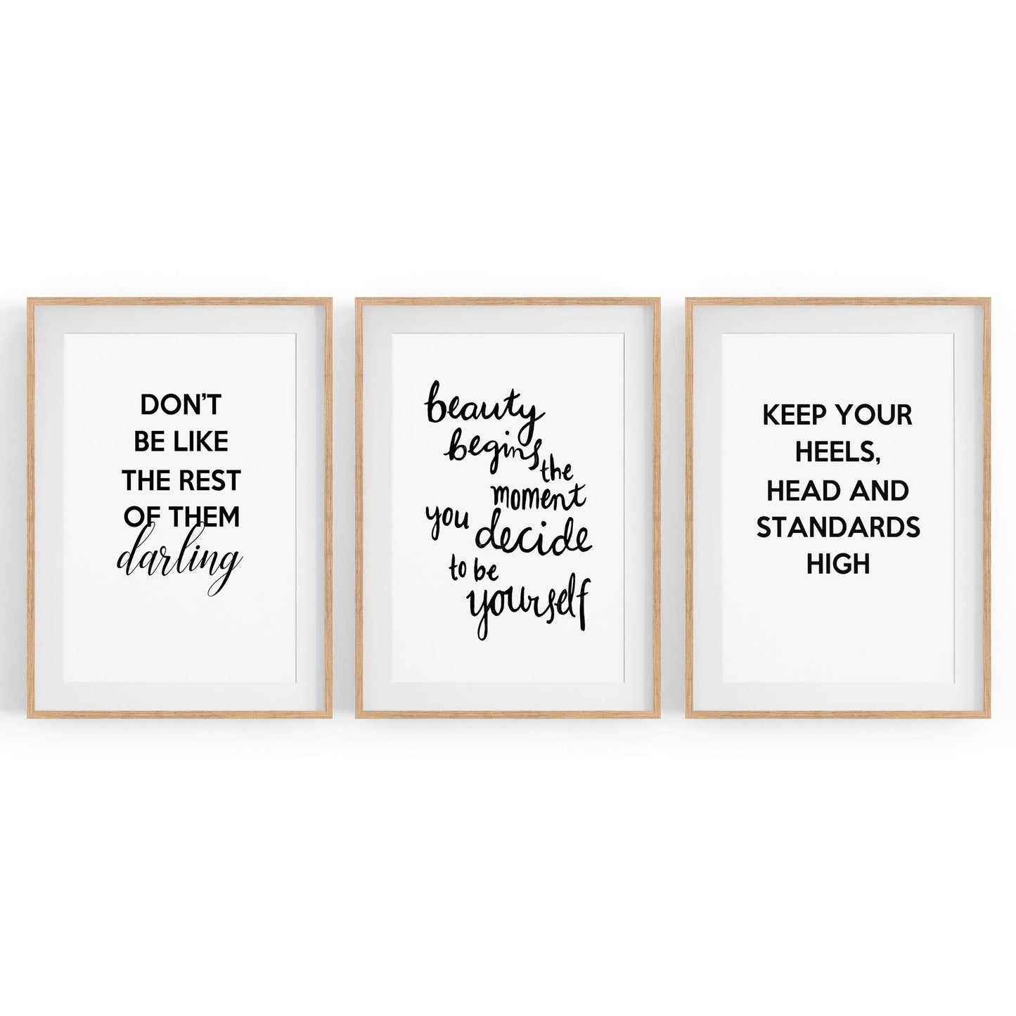 Set of Fashion Quote Girls Bedroom Wall Art - The Affordable Art Company