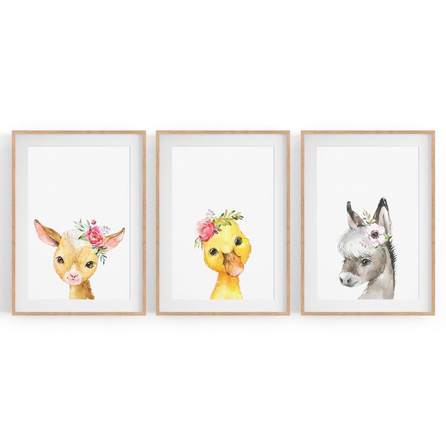 Set of Cute Baby Farm Animals Nursery Wall Art #2 - The Affordable Art Company